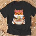 秋田芝犬ラーメンそばうどん丼アニメ漫画 Tシャツ 高齢者への贈り物