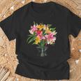 美しいユリの春の花 フローラルプリント ガーデニング Tシャツ 高齢者への贈り物