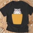 胸ポケットにハムスター 長袖tシャツ Tシャツ 高齢者への贈り物