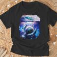 銀河 イルカ 宇宙 地球 海 Tシャツ 高齢者への贈り物