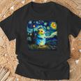 面白いtシャツ ハムスター かわいい ゴッホ 星月夜 動物 メンズ グッズ 面白い 服 ネタ 子供 キッズ Tシャツ 高齢者への贈り物