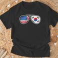 韓国アメリカン プライド サングラス 韓国国旗 アメリカ国旗 Tシャツ 高齢者への贈り物