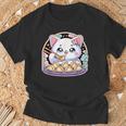 餃子、餃子を食べるカワイイ猫、餃子 Tシャツ 高齢者への贈り物