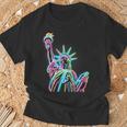 鮮やかな自由の女神tシャツ カラフルなアイコン Tシャツ 高齢者への贈り物