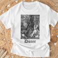 Albrecht Dürer Durer クリスチャンアート メランコリア ホワイト 長袖tシャツ Tシャツ 高齢者への贈り物