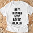 Beer Drinker With A Boxing Problem おもしろワークアウトボクサー 長袖tシャツ Tシャツ 高齢者への贈り物