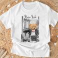 Cool New York City Teddy Bear Illustration Graphic s Tシャツ 高齢者への贈り物