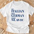 Eat Italian Drive German Marrylavic Quote Car ユーモア Tシャツ 高齢者への贈り物