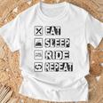 Eatleep Ride Repeat オートバイ バイク モーターサイクリスト 格言 Tシャツ 高齢者への贈り物