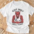 Got Ink Tattoo Devil Hell Yeah Inked Tattooist Tシャツ 高齢者への贈り物
