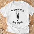 My Human Loves Book Binding Cat Parent Hobby Lover Tank Top T-Shirt Gifts for Old Men