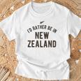 I'd Rather Be In New Zealand Nz Fern Kiwi ギフト Tシャツ 高齢者への贈り物