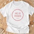 He Is Risen – イエス・キリストの復活イースター聖書の一節 Tシャツ 高齢者への贈り物