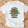 Life Is Better With Bonsai 屋内 盆栽 盆栽ポット 盆栽 Tシャツ 高齢者への贈り物