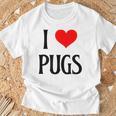 I Love Pugs I Heart Pugs Dog Lover Pet Puppy Dog Pug Tシャツ 高齢者への贈り物