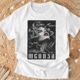 Medusa Backprint 女神の蛇 ギリシャ神話 バックプリント メデューサ 長袖tシャツ Tシャツ 高齢者への贈り物