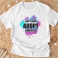 No Compres Adoptar Acuarela Perro Paw Animalhelteroluntario Camiseta unisex Regalos para ancianos