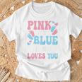 Pink Or Blue Mommy Loves You Cute Gender Reveal Mom Women T-Shirt Gifts for Old Men