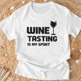 Wine Tasting Is Myport 面白いワインの名言 Tシャツ 高齢者への贈り物