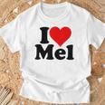 アイ・ラブ・ハート・メル・メルビン・メラニー・メリンダ・メリッサ・メロディ Tシャツ 高齢者への贈り物
