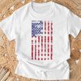 アメリカ国旗 メンズ レディース キッズ アメリカ国旗 愛国的なグランジ Tシャツ 高齢者への贈り物