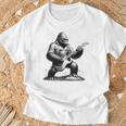 エレキギター ゴリラロックプレーヤー おもしろギフト グラフィック Tシャツ 高齢者への贈り物