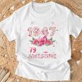 オンバック 79歳 1947年4月 花柄 79歳の誕生日 Tシャツ 高齢者への贈り物