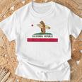 カリフォルニアシャツ、共和国旗カリフォルニアサーフィンベア Tシャツ 高齢者への贈り物
