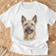 ケアンテリア 犬 グラフィック ペット アートワーク ケアンテリア Tシャツ 高齢者への贈り物