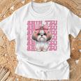 コケット 弓 シーズー 女の子 犬 ママ 母の日 ピンク Tシャツ 高齢者への贈り物