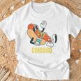 シカゴホットドッグ ストリートフード ホットドッグ マスタード付き Tシャツ 高齢者への贈り物