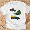 トラクター トラクター コンバインハーベスター 農家 農業 Tシャツ 高齢者への贈り物