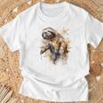 ナマケモノのアートワーク 動物ナマケモノ Tシャツ 高齢者への贈り物