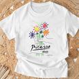 パブロ・ピカソ 平和の花 作品 描画 Papl2192 Tシャツ 高齢者への贈り物