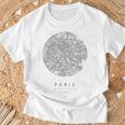 パリ フランス コーディネート 地図 故郷 Tシャツ 高齢者への贈り物