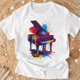ピアノ ティー 楽器 ピアノ 長袖tシャツ Tシャツ 高齢者への贈り物
