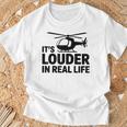 ヘリコプター 空中乗組員 実生活ではより大きな音色 Tシャツ 高齢者への贈り物