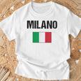 ミラノ イタリア ミラノ イタリー 旗 イタリアン Tシャツ 高齢者への贈り物