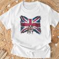 ユニオンジャックバンダナをかぶったブリティッシュブルドッグ、かわいい英国国旗。 Tシャツ 高齢者への贈り物