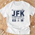 ヴィンテージ ニューヨーク Jfk 空港コード トラベルデイ レトロ Nyc 長袖tシャツ Tシャツ 高齢者への贈り物