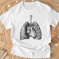 人間の心臓の肺 ビンテージ医療解剖学 解剖学的肺 Tシャツ 高齢者への贈り物