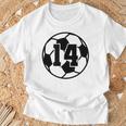 数字 14 Fourn サッカーボール Futbol Tシャツ 高齢者への贈り物