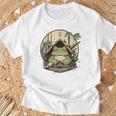日本の不機嫌なカエル浮世絵 アニメ 日本アート Tシャツ 高齢者への贈り物