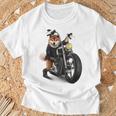柴犬 いばけん 犬 バイク バイカー 長袖tシャツ Tシャツ 高齢者への贈り物