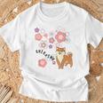 柴犬 梅の花 和柄 かわいいイラスト 犬好き お花見 Tシャツ 高齢者への贈り物