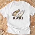 牡蠣 かき カキ Kaki ローマ字 シーフード イラスト 牡蠣好き シーフード好きea Food Oyster Tシャツ 高齢者への贈り物