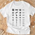 猫の手も借りたい 視力検査表パロディ Tシャツ 高齢者への贈り物