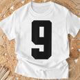 番号9 ナインスポーツジャージ 誕生日年齢 ラッキーナンバーブラック Tシャツ 高齢者への贈り物
