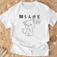 知らんけど かわいい ねこ イラスト おもしろ Tシャツ 高齢者への贈り物