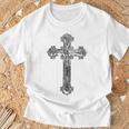背中に十字架 大きな十字架 クリスチャン Tシャツ 高齢者への贈り物